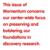 This issue of Momentum concerns our center-wide focus on preserving and bolstering our foundations in discovery research.