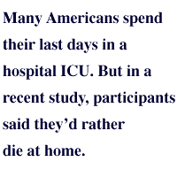 Many Americans spend their last days in a hospital ICU. But in a recent study, participants said they'd rather die at home.