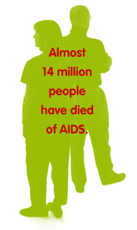 Almost 14 million people have died of AIDS.
