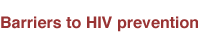 Barriers to HIV prevention